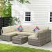 7-Piece Wicker Rattan Outdoor Patio Sectional Sofa Set with Cushions