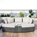 6 Piece Patio Outdoor Conversation Round Sofa Set, PE Wicker Rattan Separate Seating Group w/ Coffee Table for Poolside, Garden