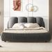 Leather King Bed with Oversized Padded Backrest