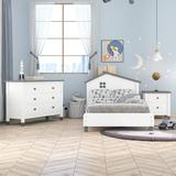 3-Pieces Elegant Design Twin Size Platform Bed Bedroom Sets