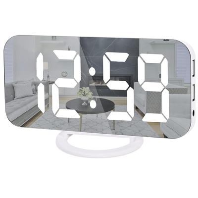 6.5" LED Mirror Display Digital Alarm Clock with Dual USB Ports