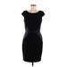 Ann Taylor Factory Casual Dress - Sheath Scoop Neck Short sleeves: Black Color Block Dresses - Women's Size 6 Petite
