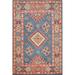 Blue Geometric Kazak Oriental Accent Rug Hand-Knotted Wool Carpet - 2'0" x 3'0"