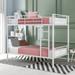 Metal Bunk Bed Twin Over Twin with Ladder, Detachable Metal Bedframe