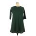 Forever Rose Couture Casual Dress - A-Line: Green Solid Dresses - Women's Size X-Large