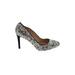 J.Crew Collection Heels: Slip-on Stiletto Cocktail Silver Shoes - Women's Size 7 - Almond Toe