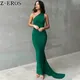 Z-EROS Halter Neck Sexy Backless Plissé Slim Fit Solid document fibrTemperament Mop Floor Round Neck