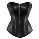 Haut corset en similicuir pour femme gothique fermeture éclair avant bustiers et corsets haut