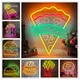 Hot Pizza Neon Sign LED Lights Restaurant Cantine Salle à manger Art mural Cuisine Upgrade