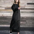 Robe sweat à capuche à manches longues pour femme sweat-shirt léger robe maxi élégante design