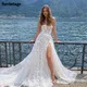 Robes de mariée Boho A-Line avec appliques chérie dentelle fleurs 3D robe de mariage tout ce que