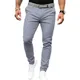 Fjwith-Pantalon à poches inclinées pour homme coupe slim résistant fermeture éclair bureau