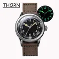 Thorn-Montre Militaire Rétro A11 pour Homme Mouvement existent en Titane NH35 Clip Saphir Étanche