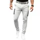 FJSOFT-Pantalon de Jogging Respirant pour Homme Vêtement de Couleur Unie avec Fermeture Éclair