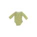 Carter's Long Sleeve Onesie: Green Bottoms - Size 6 Month