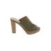 Chinese Laundry Heels: Slip-on Chunky Heel Boho Chic Green Print Shoes - Women's Size 8 - Open Toe