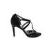 Brooks Brothers Heels: Black Solid Shoes - Women's Size 6 1/2 - Open Toe