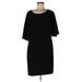 Vince Camuto Casual Dress - Sheath Scoop Neck 3/4 sleeves: Black Print Dresses - Women's Size 10