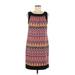 Alyx Limited Cocktail Dress - Sheath Scoop Neck Sleeveless: Burgundy Color Block Dresses - Women's Size 8