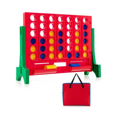 Costway Jumbo 4-to-Score Connect Game Set with Carrying Bag and 42 Coins-Green