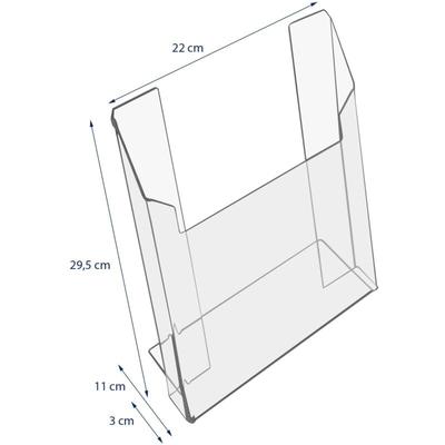 46962 Prospektständer, Prospekthalter din A4 Acryl, 22 x 29,5 x 11 cm - HMF