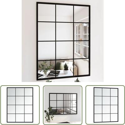 Prolenta Premium - The Living Store Wandspiegel Schwarz 80x60 cm Metall - Wandspiegel Image