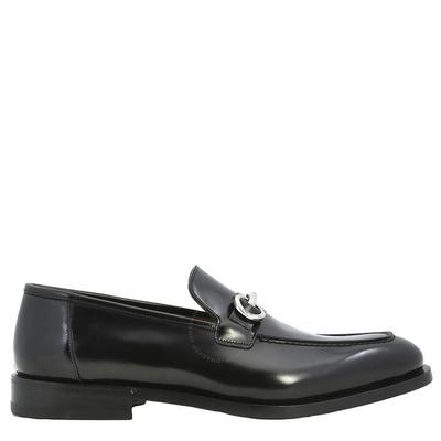 Salvatore Gancini Ornament Leather Loafers - Blue - Ferragamo Slip-Ons