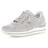 Keilsneaker GABOR "TURIN", Damen, Gr. 44, grau (hellgrau), Ziegenveloursleder, unifarben, sportlich, Schuhe Sneaker, mit leichter Perforierung, Freizeitschuh, Halbschuh, Schnürschuh