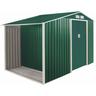 Gdlc - Casetta in lamiera con legnaia e porte scorrevoli Garden Cottage Metalgreen