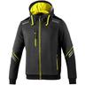 Dc Tech Hooded full zip felpa con cappuccio grigio scuro/giallo fluo Tg.M maniche rinforzate con