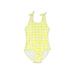 Cat & Jack One Piece Swimsuit: Yellow Checkered/Gingham Sporting & Activewear - Kids Girl's Size 7