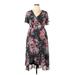 Torrid Casual Dress - Wrap: Black Print Dresses - Women's Size 1X Plus