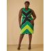 Plus Size Striped Textured Sheath Dress