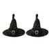 2Pcs Halloween Hat Party Decorative Witch Hat Wizard Curly Brim Pointed Hat Costume