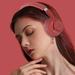 COFEST Active Noise Cancelling Headphones Wireless Over Ear Bluetooth Headphones Hi-Res Audio Deep Bass Memory Foam Ear Cups for Travel Home Office Red