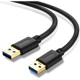 USB 3.0 A To A Male Cable 3Ft USB To USB Cable USB Male To Male Cable USB Cord with Gold-Plated Connector for Hard Drive Enclosures DVD Player Laptop Cooler