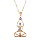 '22k Gold-Plated Multi-Gemstone Chakra Pendant Necklace'