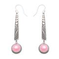 Like a Melody in Pink,'Pink Mabe Pearl and Sterling Silver Dangle Earrings'