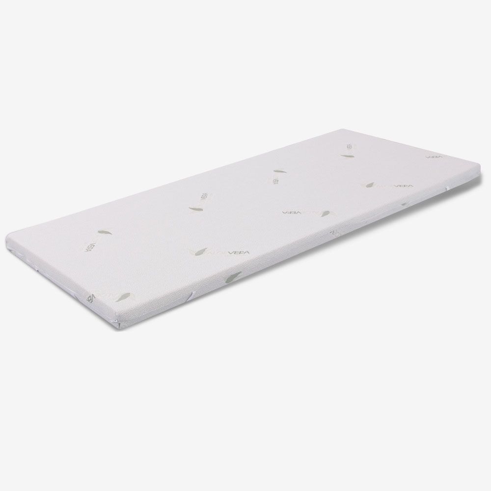 MiaSuite Topper aus Memory Foam 90x190 - 5 cm hoch, abziehbar, Gewebe Aloe Vera| Matratzenauflage H5 Image