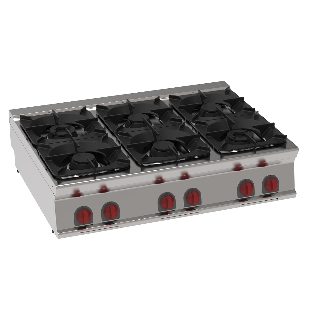 EURAST - Gaskochfeld mit 6 brennern, tischmodell - 1200x900x280 mm - 40 Kw - 34500313 Image