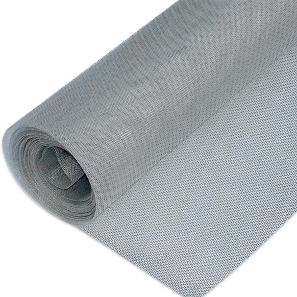 Intirilife Fliegennetz aus Fiberglas Grau Meterware Breite 150cm Maschenweite 1,2mm - UV beständig Fliegengitter Insektenschutz Gitter Fenster Tür Image