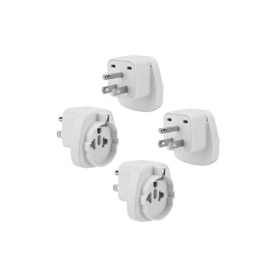 Intirilife 4x Steckdosen Adapter in WEISS - 4er Set Typ B auf EU Schuko Stromadapter Reisestecker für z.B. Amerika, Japan, Kanada, Thailand Image