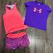 Under Armour Matching Sets | Girls Medium Under Armour Heatgear Shorts, Tank, Tee - Pink And Purple | Color: Pink/Purple | Size: Mg