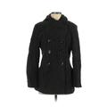 Covington Wool Coat: Mid-Length Black Print Jackets & Outerwear - Women's Size Small