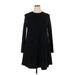 Ann Taylor LOFT Outlet Casual Dress - A-Line Crew Neck Long sleeves: Black Dresses - Women's Size X-Large