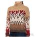 Anthropologie Sweaters | Elsamanda Anthropologie Aztec Wool Blend Made In Italy Chunky Mock Neck Sweater | Color: Cream/Tan | Size: M
