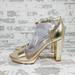Nine West Shoes | New Nine West Elope Gold Ankle Strap Heeled Sandals X76 | Color: Gold | Size: 10