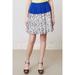 Anthropologie Skirts | Anthropologie Postmark Skirt Womens M Medium Blue White Embroidered Bellflower | Color: Blue/White | Size: M