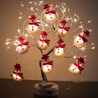 1 Set Of Led Christmas Snowman String Lights, Christmas Ornaments, Decorations For Christmas Tree, Festive, Party, 5.4ft/1.65m 10 Lights