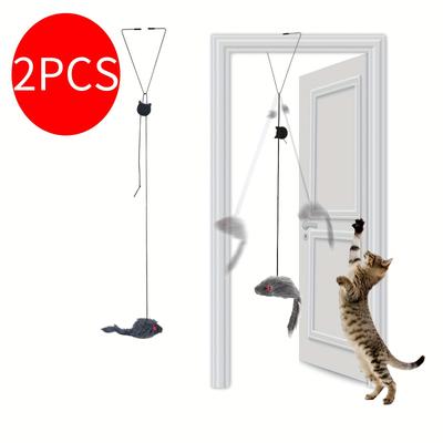 2pcs Adjustable Hanging Cat Toy For Interactive Te...